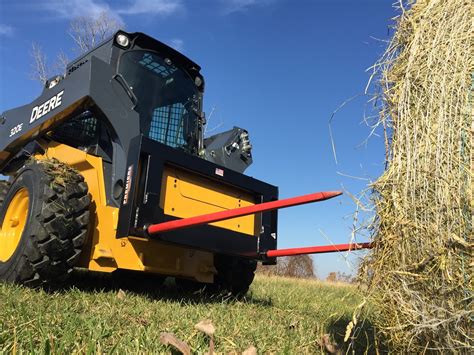 heavy duty skid steer bale spear|used skid steer hay spear.